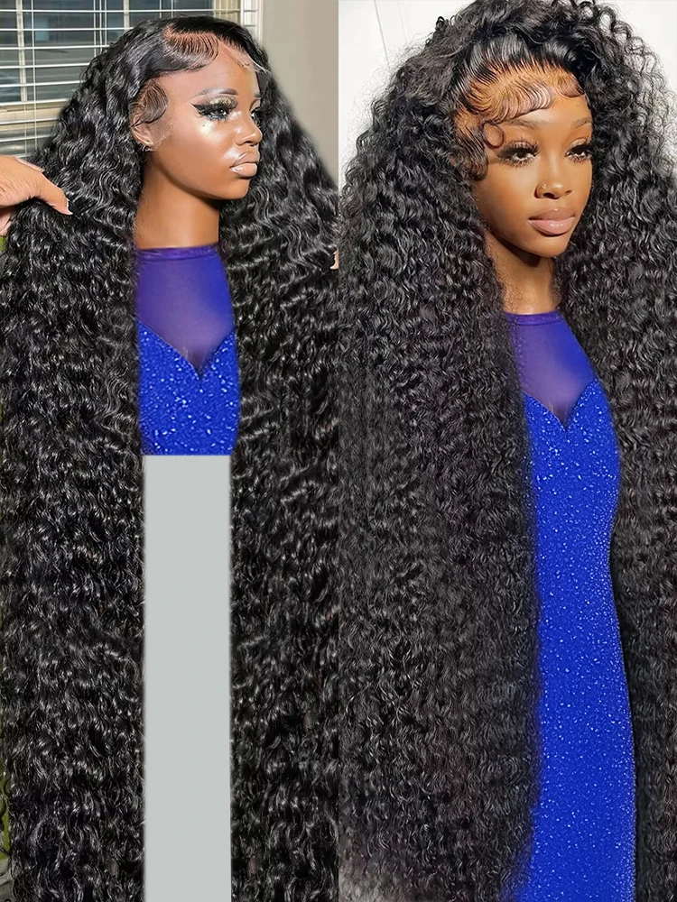 

40 46Inch Deep Wave Front Wig 13x4 13x6 HD Lace Front Human Hair Wig Curly Human Hair 360 Full Frontal Wig For Women 300 Density