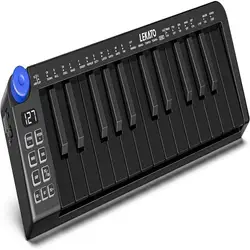 LEKATO Mini MIDI Keyboard 25 Key MIDI Controller Bluetooth MIDI Keyboard Mini Keys 360 Knob Small MIDI Keyboard