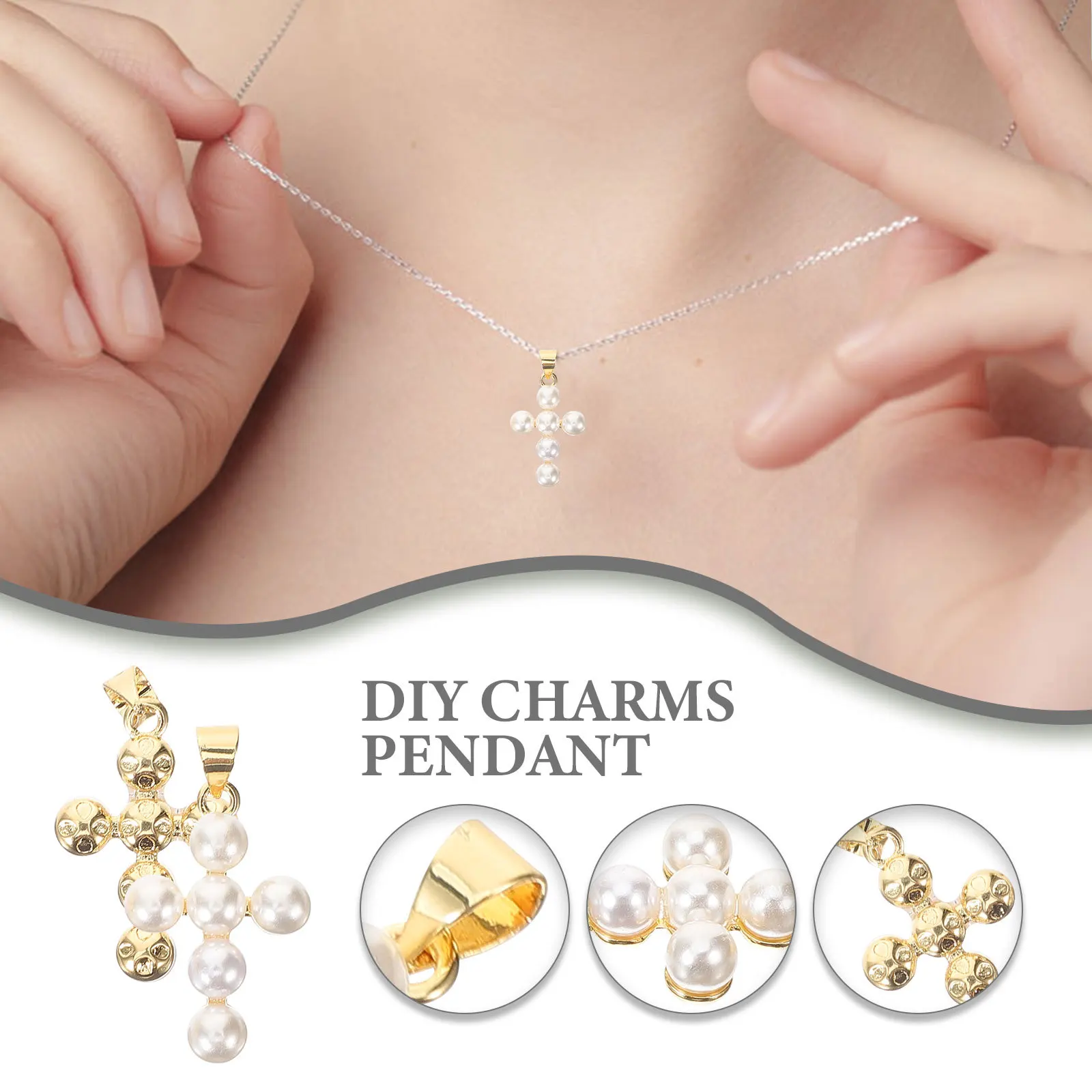 

5pcs Cross Pendant Small Jewelry Charm Diy Charms For Necklace Earrings Bracelet Making Craft Vintage Alloy Decor