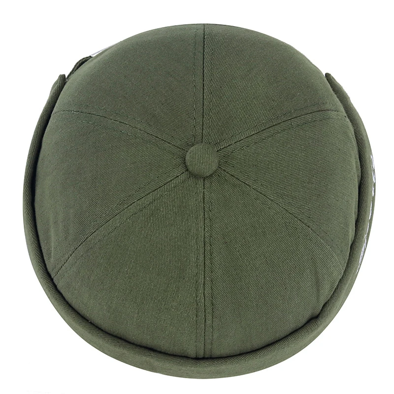 Czapka męska typu Beanie czapka jednokolorowa czapka czapka Dome bawełny w stylu Vintage oddychająca wiosna jesienna czapka bez ronda damskie czapki