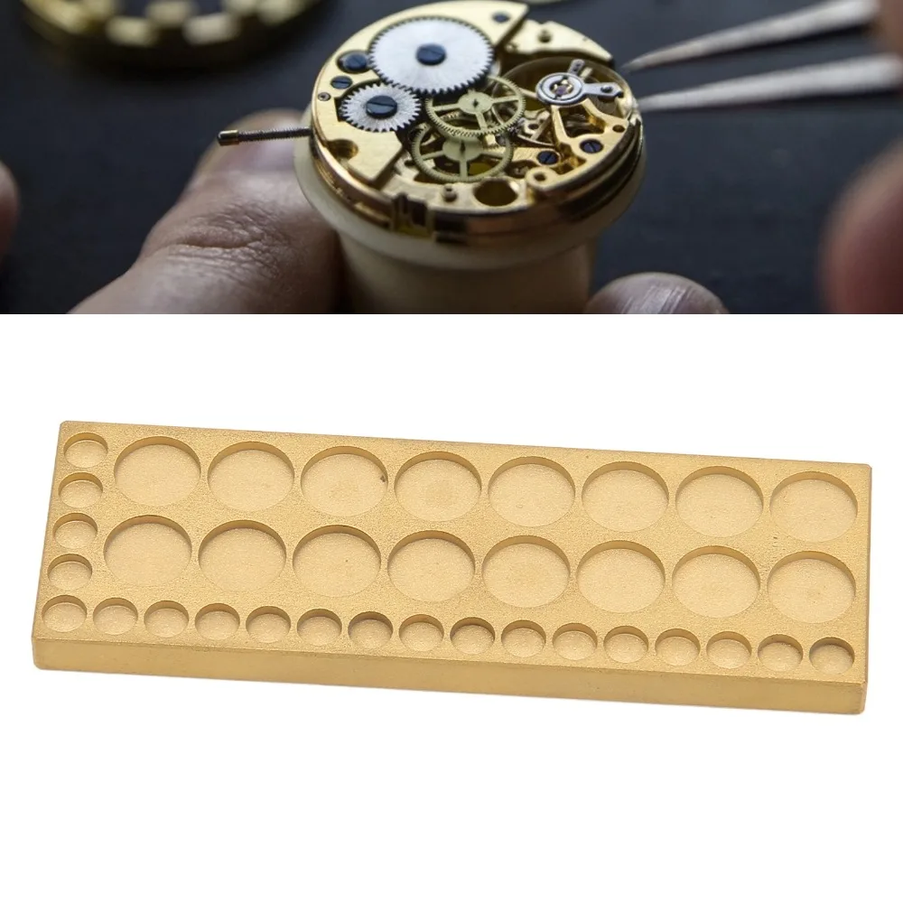 Gold Pure Copper Watch Parts Sorting Plate Brass 7.5*2.5cm Watch Screw Storage Tray Watch Movement Component Holder