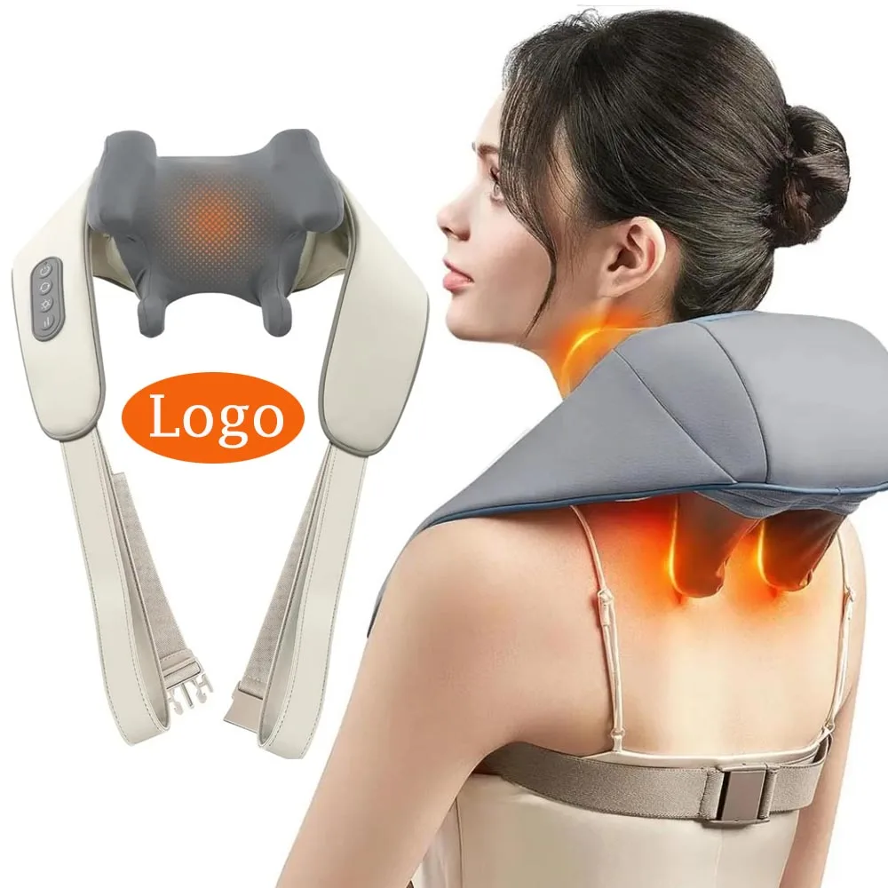 

Cervical Spine Massager Hot Compression Shawl 6D Kneading Type-C Charging 1800mAh Battery for Neck Shoulder Back Pain Relief