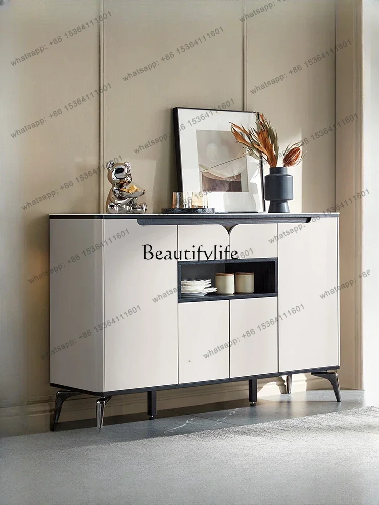 

Light Luxury Italian Minimalist Stone Plate Sideboard Cabinet Living Room Wall Retro Storage Cabinet