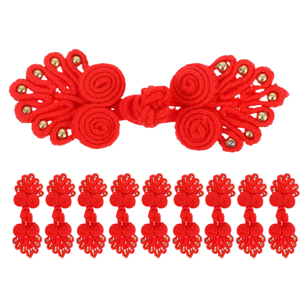 

10Pcs Chinese Style Button Knot Fasteners Secure Decorative Clasps for Hanfu Costume Cape Coat Cardigan Sewing Clothing Repair
