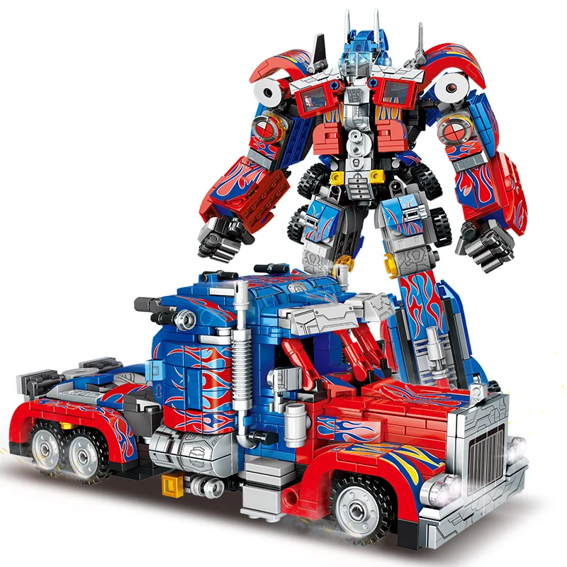 800PCS Transformation Optimus Prime Bumblebee Building Blocks 10302 Truck Sport Car Bricks Toy Gift For Kid Children