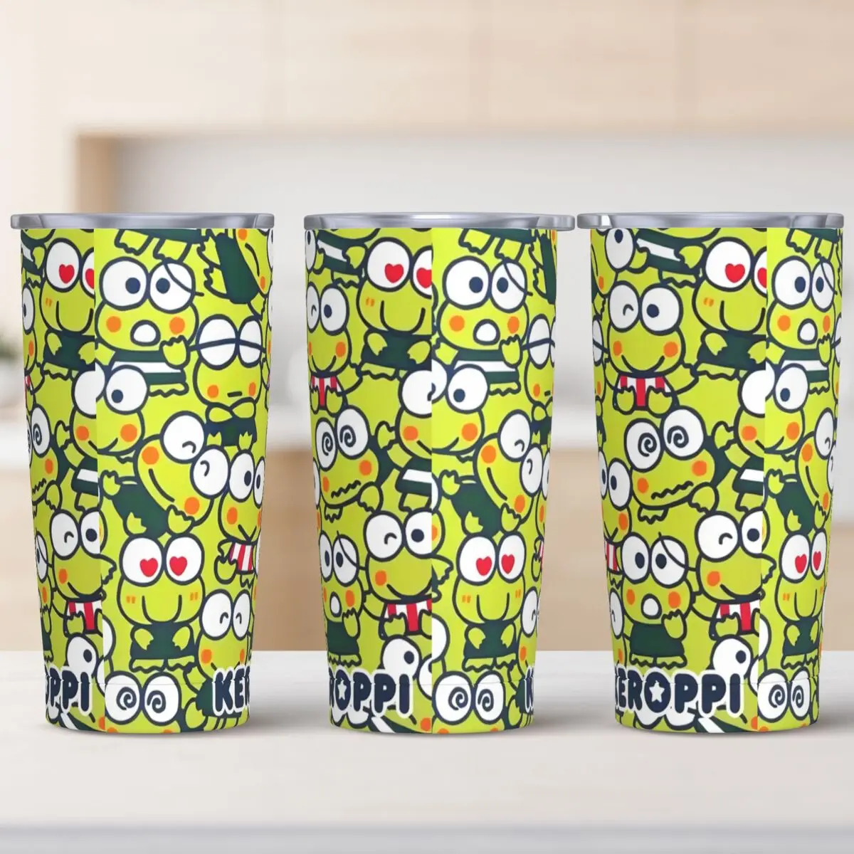 Keroppi Big-Eyed Frog Stainless Steel Tumbler Driving Car Mugs 40oz Thermal Mug Heat Preservation Cold Hot Milk Tea Water Bottle