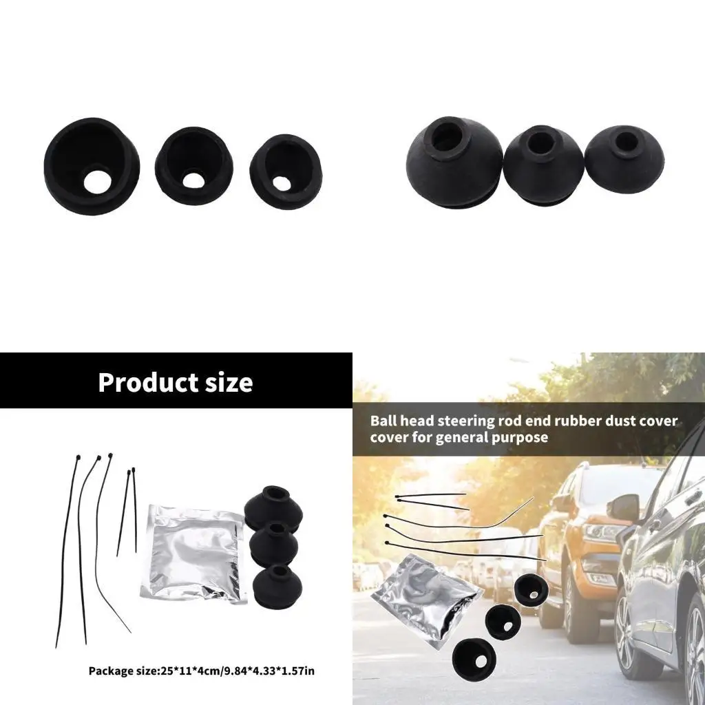 

652F Rubber Sphere Joint Covers set Dustproof Seal Car Suspension Dust Boot Set Enhances Rubber Cover for Auto Steering Systems