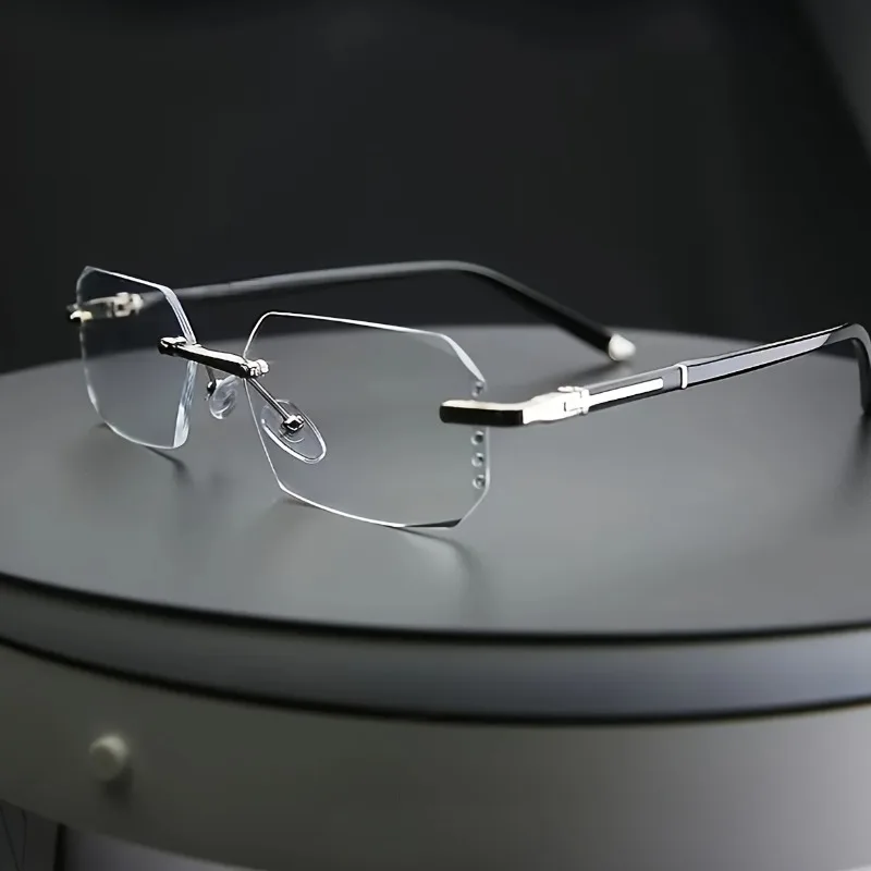 New Diamond Inlaid Flat Mirror Unisex Frameless and Stylish Design with Cut Edges Ultra Light High-end Decorative Glasses