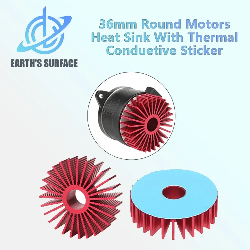 

2 шт./1 шт. часть 3D-принтера, радиатор для 36 круглых двигателей, алюминиевый красный, рассеивающий тепло, охлаждающий радиатор для Voron 1,0 2,4