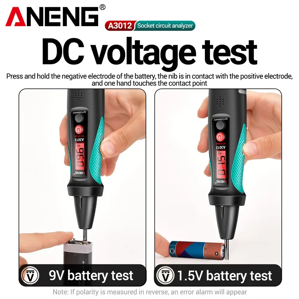 ANENG A3012 wielofunkcyjny analizator obwodu gniazdowego AC/Tester napięcie prądu stałego inteligentna moc narzędzia testowe wycieku z detektora