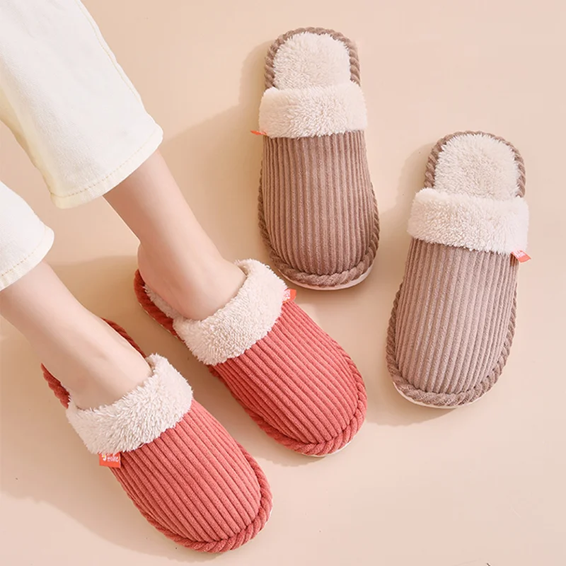 Highland Cow Women Men House Plush Slippers Winter Indoor Flat with Fluffy Couples Slipper Fashion Home Cotton Shoes