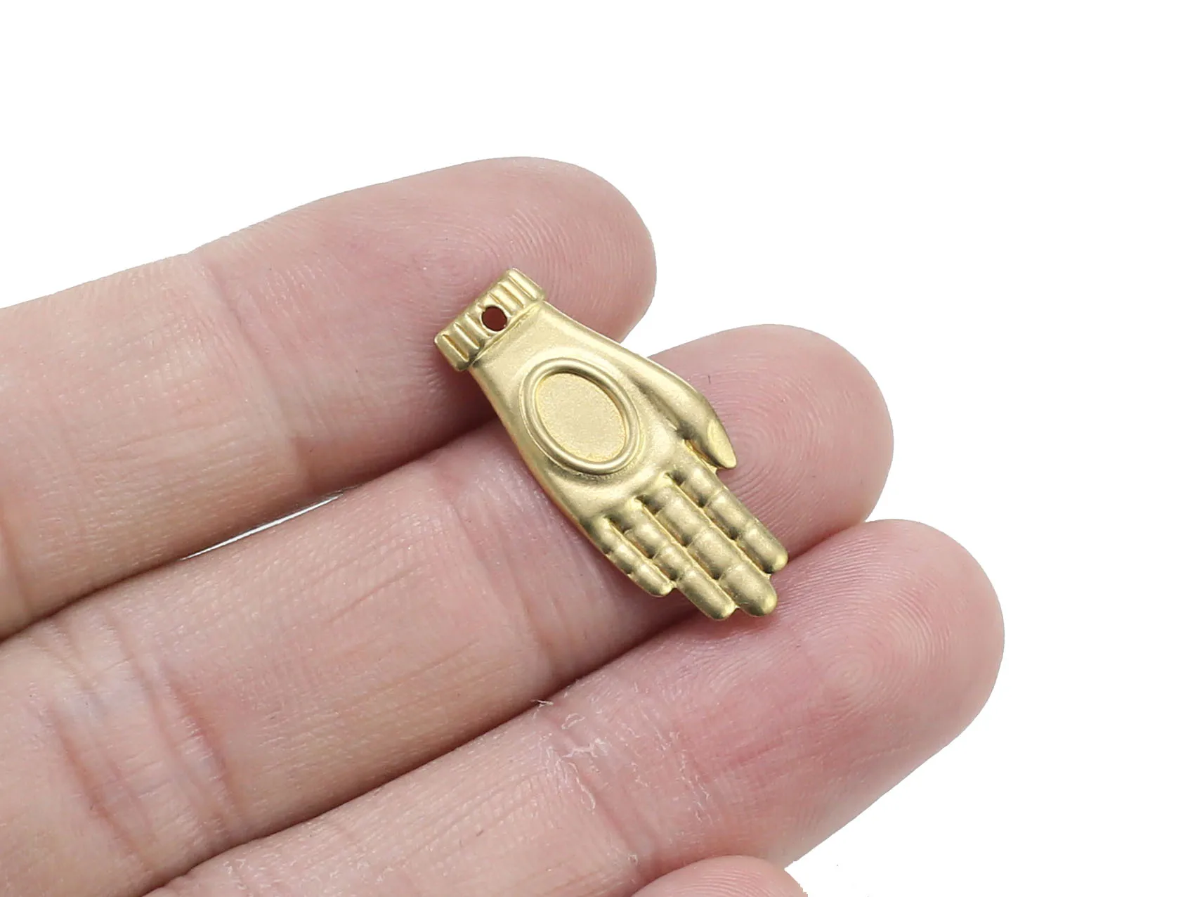 

10pcs Brass Hand Charm, Earring Accessories, Brass Findings with Cabochon Setting, 21.5x10.5x1.2mm, Jewelry Making - R1729