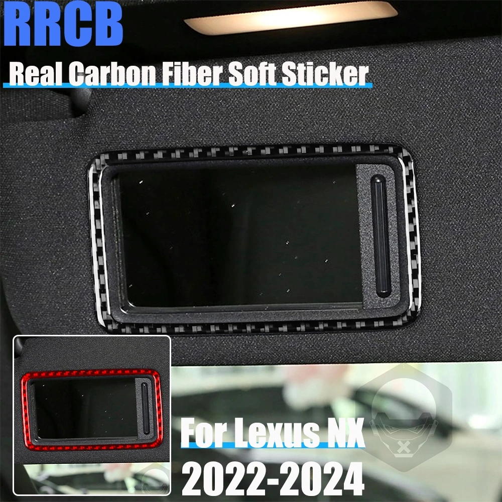 

Настоящее углеродное волокно, автомобильные аксессуары, накладка на зеркало, мягкая наклейка для Lexus NX260 NX350H NX400H NX450H 2022 2023 2024