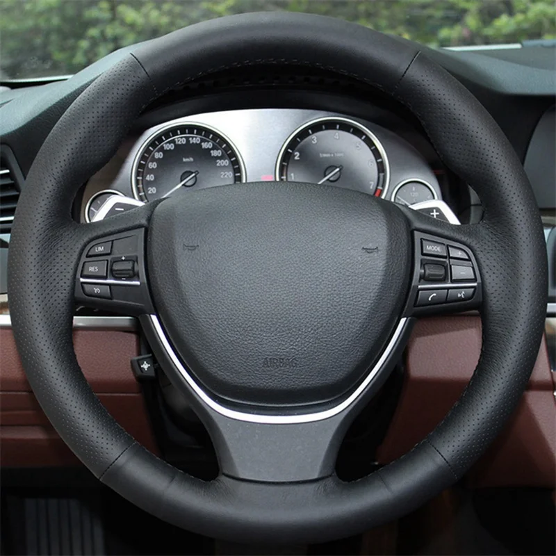 

Custom Genuine Leather Car Steering Wheel Cover For BMW 520i 528i 2013 2014 730Li 740Li Auto steering wheel cover Car accessory