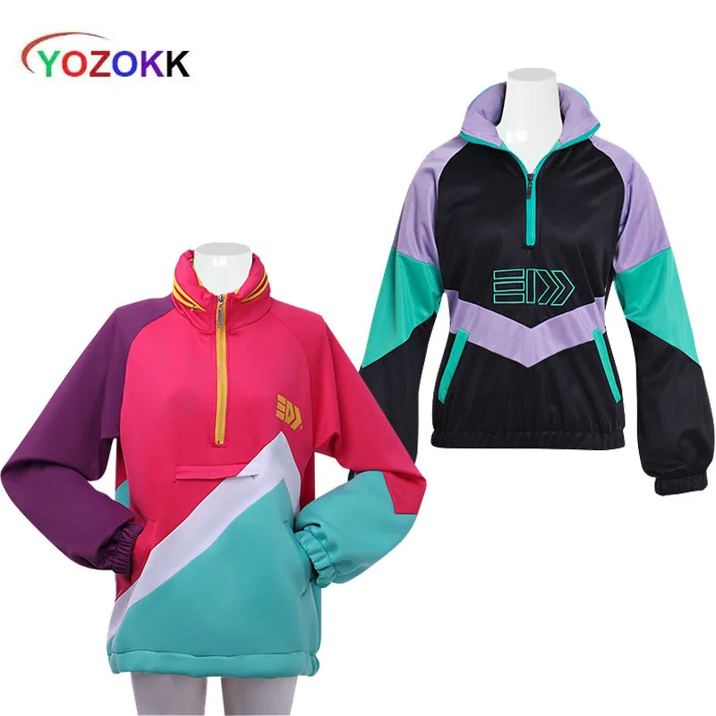 Cosplay Legend Game Splatoon Vintage Cosplay Costume Top Adult Unisex Casual Pullovers Sweatshirt Coat Contrast color Zipper Top