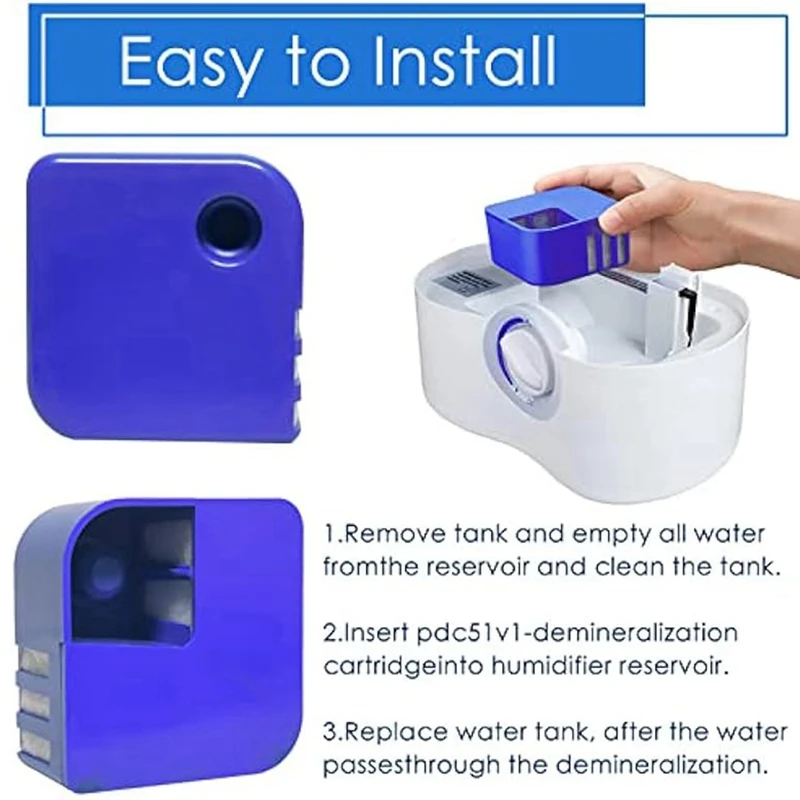 Cartuccia di demineralizzazione PDC51V1 da 4 pezzi per umidificatori ad ultrasuoni Vick filtro umidificatore V4600, V5100 e VUL575