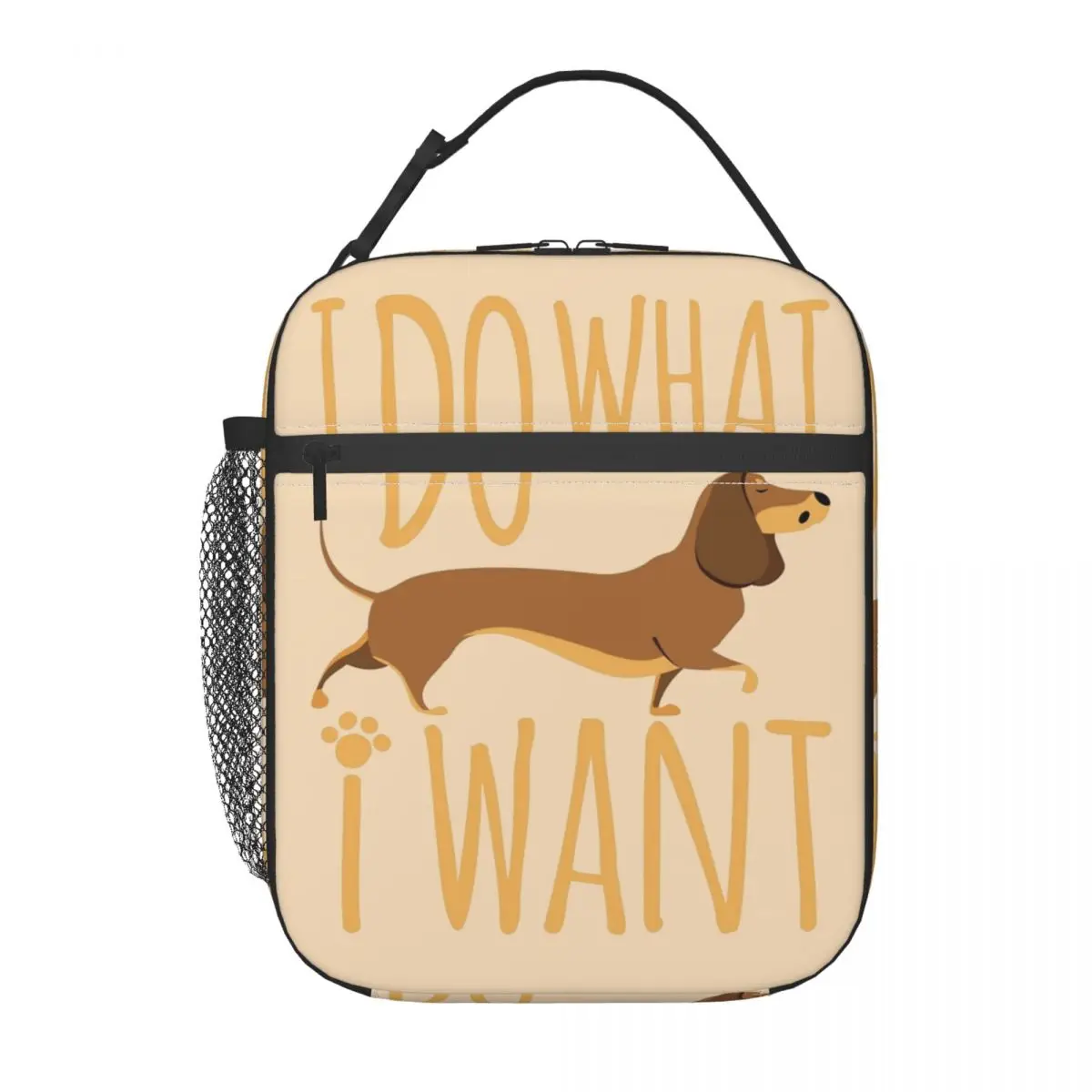 Funny Dachshund I Do What I Want Merch Insulated Lunch Bag For Outdoor Food Storage Bag Portable Cooler Thermal Lunch Box