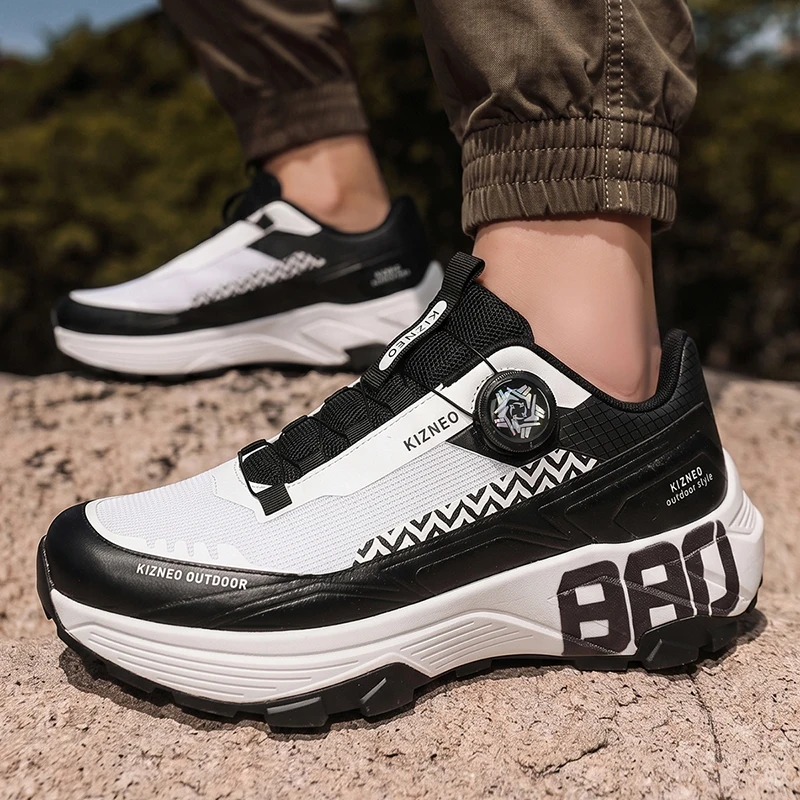 Men's Rotating Button Outdoor Mountaineering Large Size Hiking Shoes