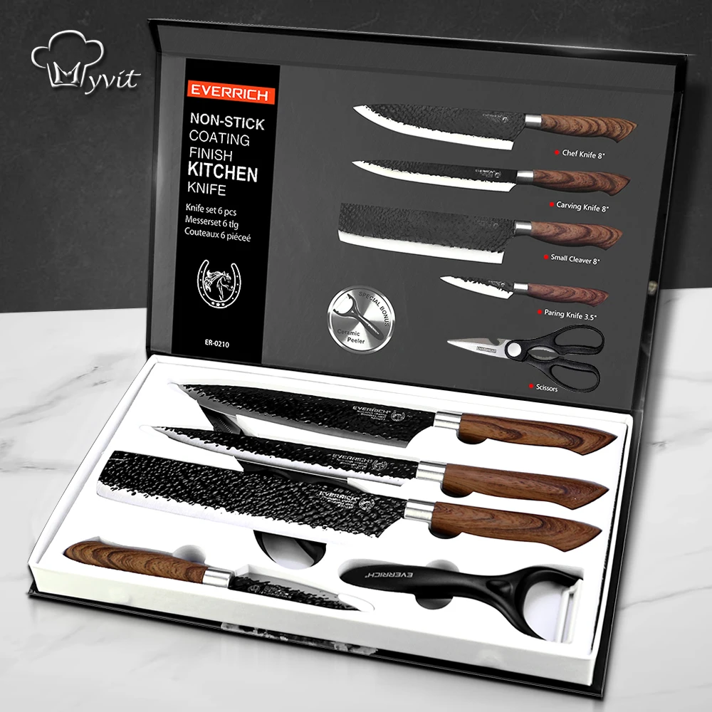 Kitchen Knife Set Stainless Steel Forged Knife Chef Knives Nakiri Scissors Ceramic Peeler Slicer Paring Knife with Gift Case