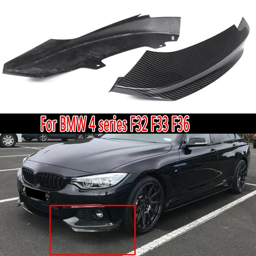 For BMW 4 series F32 F33 F36 Carbon Fiber wrap angle Car Front Bumper Splitter Corner Trim Cover Front Chin Car Accessories