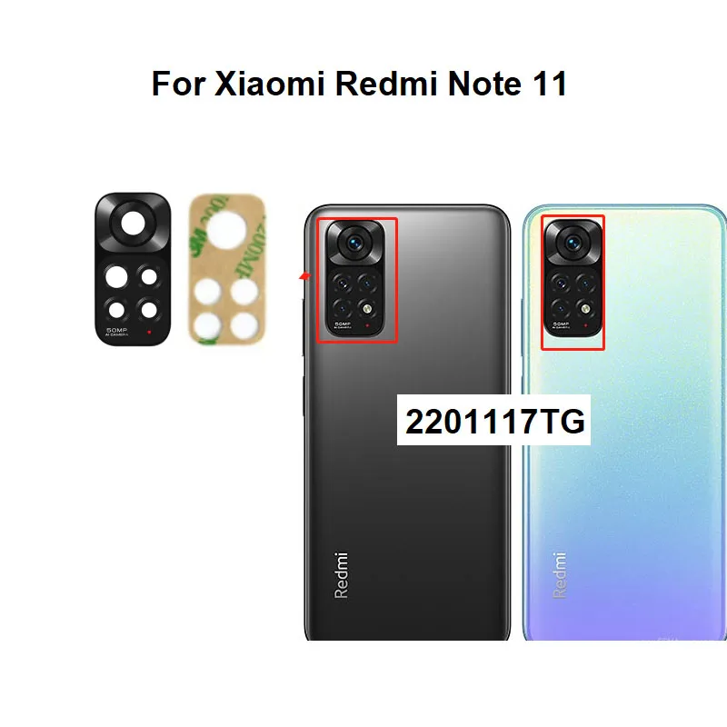 For Xiaomi Redmi Note 10 10C 11 11S PRO + Max Prime 10T 11T 10S 10A 4G 5G 2022 Back Rear Camera Glass Lens With Glue Sticker