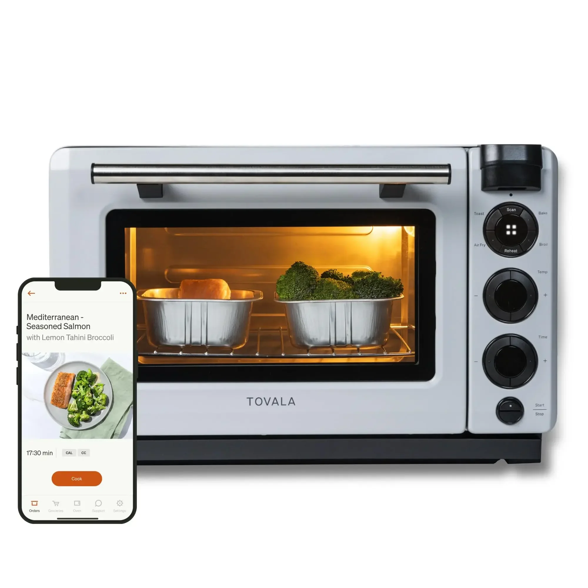 Tovala Smart Oven, 5-in-1 Air Fryer Oven Combo - Air Fry, Toast, Bake, Broil, and Reheat - Smartphone Controlled Countertop Conv