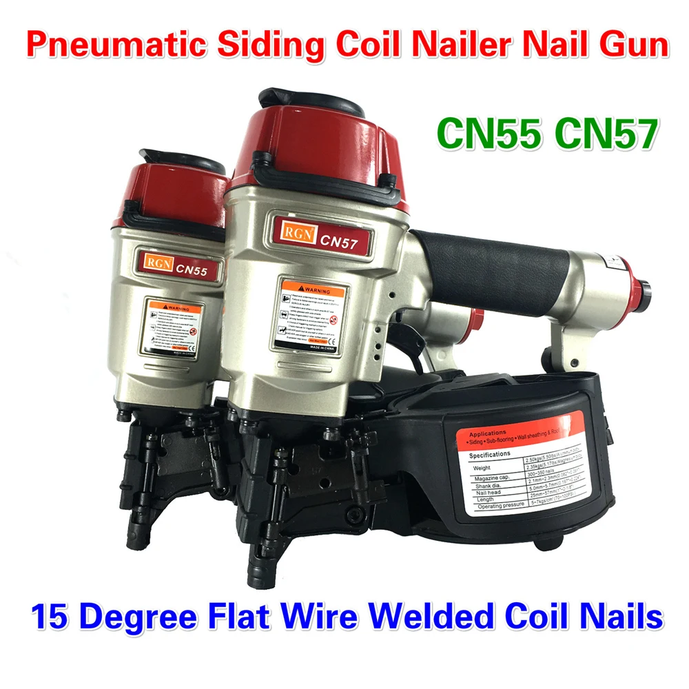 

CN55 CN57 Air Nail Rolling Gun Pneumatic Siding Coil Nailer Nail Gun Air Roll Nail Gun For Wood Pallet Packaging Box Crate