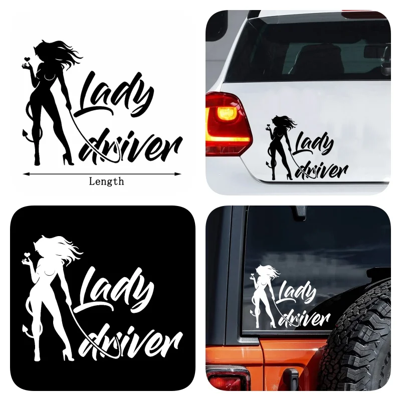

Автомобильные наклейки, персонализированные и креативные женские украшения для водителя, виниловые наклейки, автомобильные аксессуары
