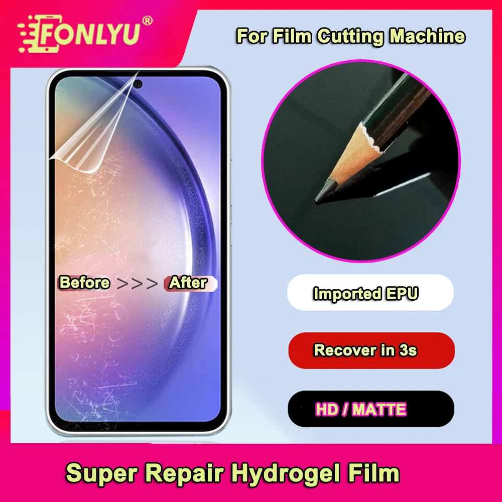 

FONLYU Super Self Repair Clear HD Hydrogel Film for Anti Scratch Screen Protector Cutting Machine EPU Movies Sheets for Phone