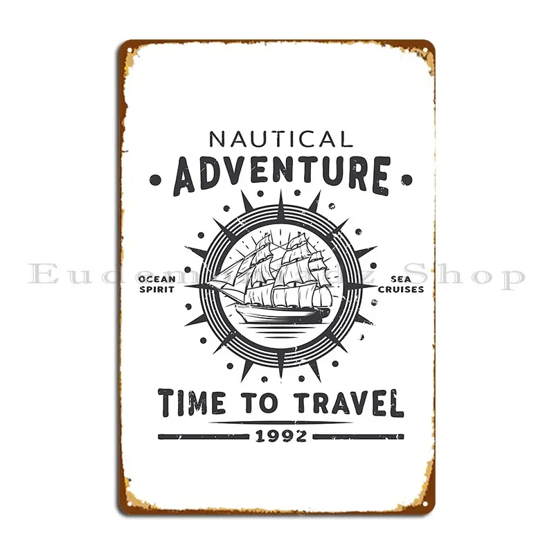 Time To Travel Nautical Adventure Theme Metal Sign Cinema Club Plaques Custom Bar Tin Sign Poster