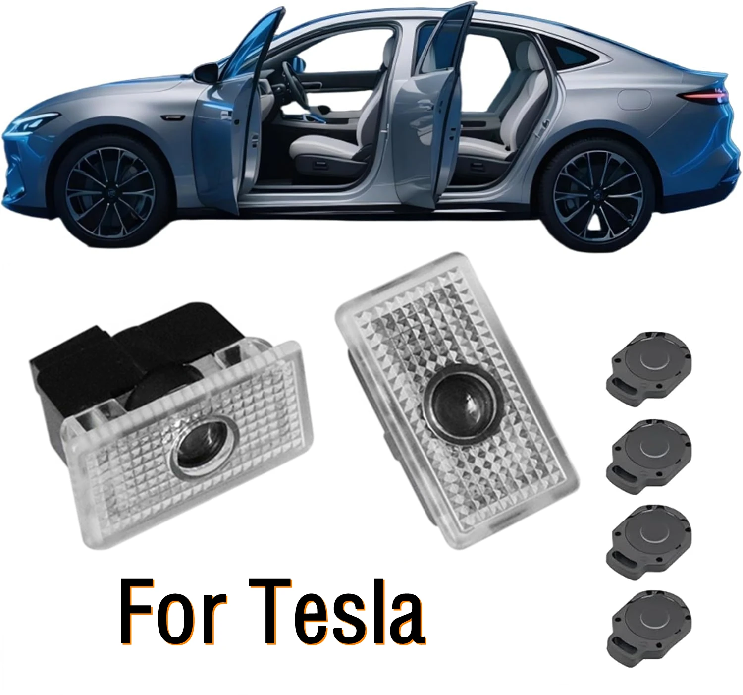 NEW For Tesla Model Y 2025 Juniper Door Lights HD Projector Puddle Lights Model 3 Highland LED Laser Ghost Shadow Welcome Lights