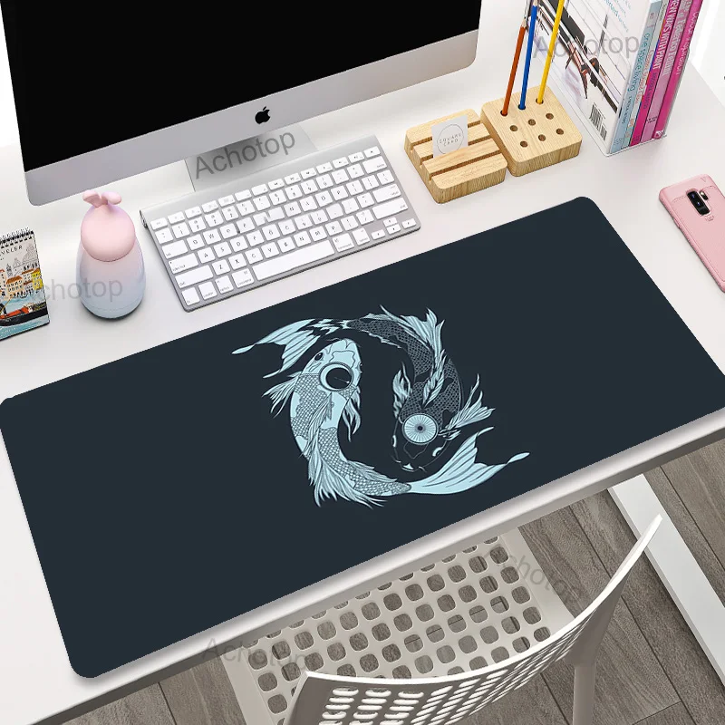 

Коврик для мыши Koi Fish, 40x90 см, XXL, большой игровой Настольный коврик, коврик для клавиатуры, коврик для мыши Инь-Ян, Арт, настольные коврики для подарка, коврик для мыши 100x50 см