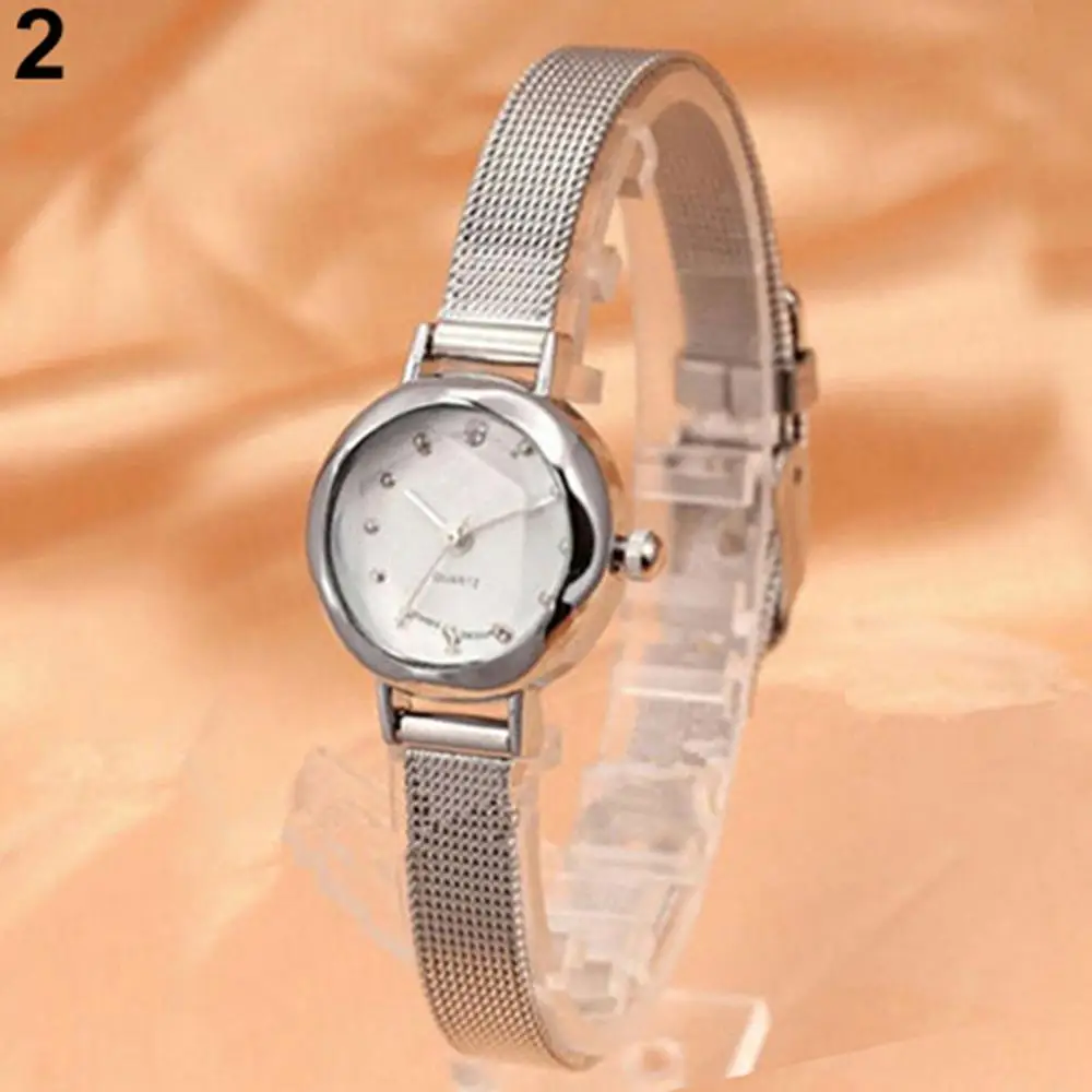 Women's Quartz Watch Fashion Mesh Fine Alloy Band Rhinestone Dial Quartz Bracelet Wrist Watch Gift Wrist Watches