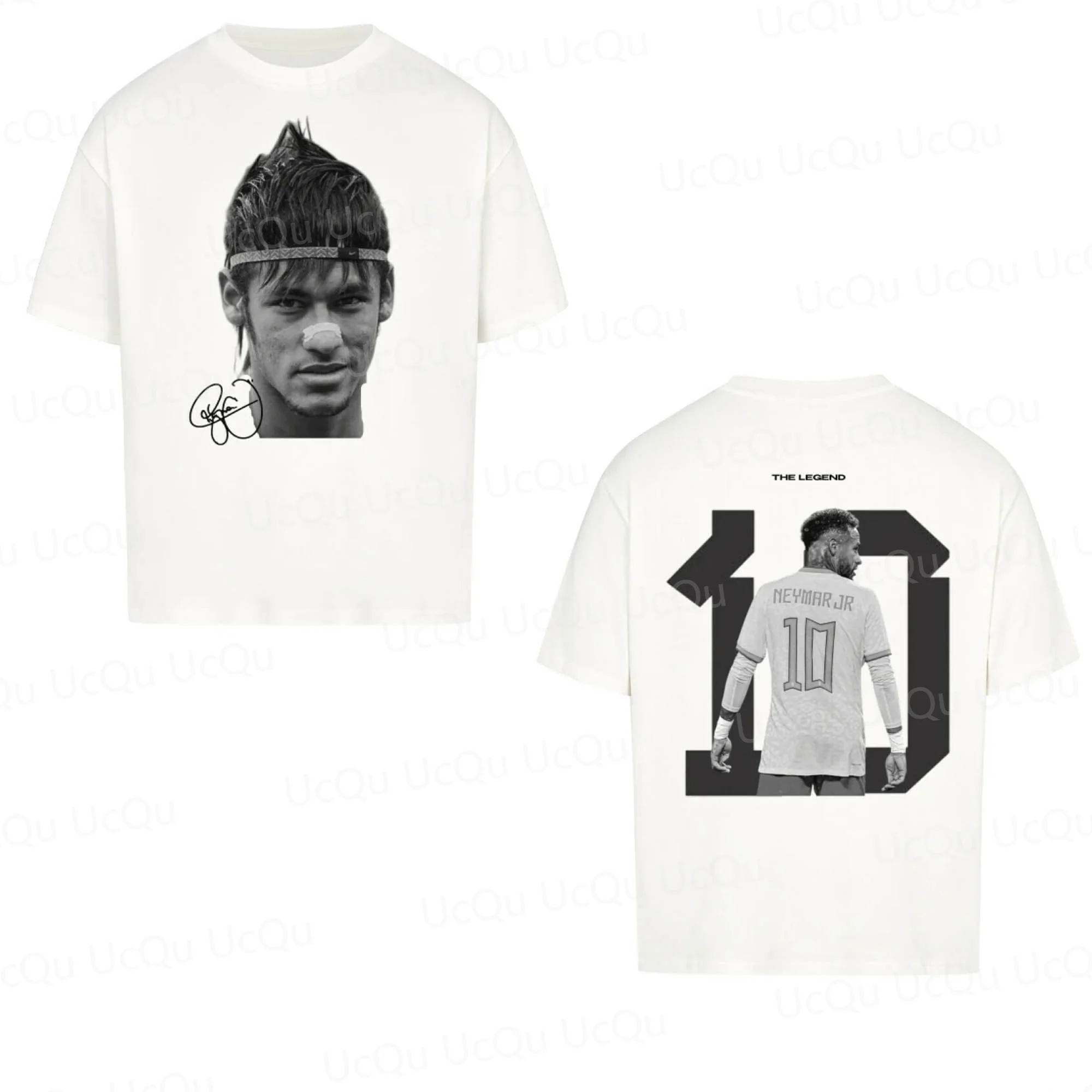 2025 NEYMAR JR Kaus Lengan Pendek Gambar Cetak Mode Super Superstar Sepak Bola Klasik Kaus Katun Amerika Distress Pria