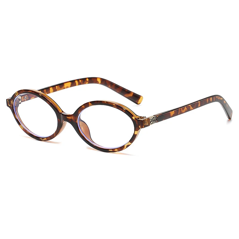 Gafas de sol ovaladas pequeñas para mujer, anteojos de sol femeninos, de estilo Retro, a la moda, con estampado de leopardo, de color marrón, 2024