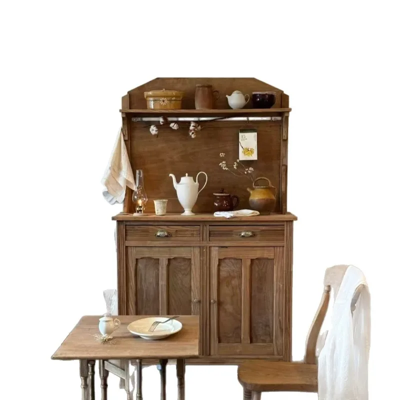 

Country retro coffee dining side Nanhai storage homestay dishes photography decorative cabinet solid wood wine cabinet