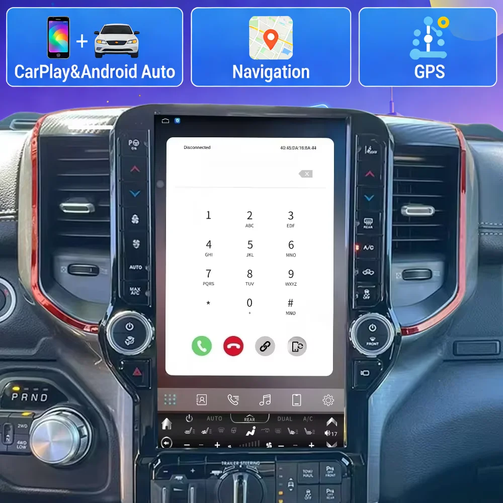 ALY Android 13 Car Radio For Dodge RAM 1500 2500 3500 2019 2020 2021 2022 Carplay Multimedia Auto Stereo Player Touch Screen GPS