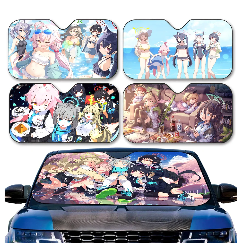 

Blue Archive Car Window Sun Shade Windshield Anti-UV Protection Front Rear Windshield Block Cover Visor Accessories