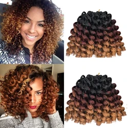 Sintético Ombre Trançando Cabelo para Mulheres Negras, Jumpy Wand, Curl Crochet Tranças, Extensão do Cabelo, Jamaican Bounce, Cabelo Encaracolado