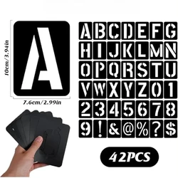 42Pcs/Set DIY Craft Alphabet Stencil Reusable Embossing Template Alphabet Stencil Numbers and Letters Symbol School Supplies