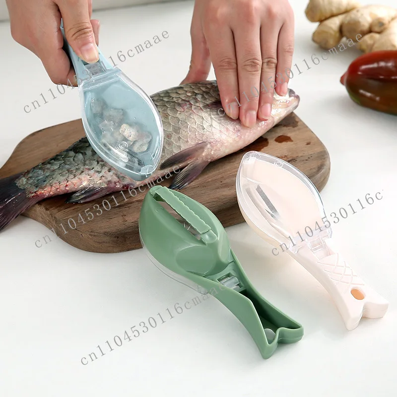 Home creative fish scale planer with cover, artificially kill and scrape , do not hurt hands fish-shaped scraper artifact