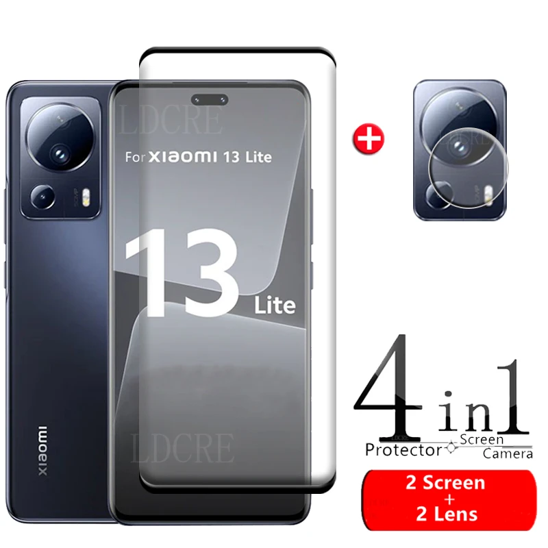 

Стекло для Xiao mi 13 Lite, закаленное стекло для Mi 13 Lite, 9H полное покрытие, изогнутый защитный экран для Mi 11 12 13 Pro Lite 12X, стекло