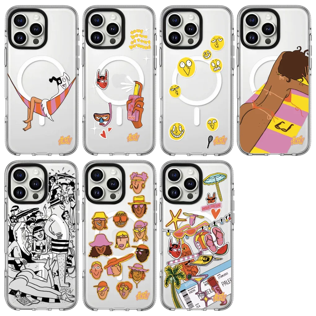 

Sunbathe 2.0 Acrylic White Border Magnetic Phone Case Cover for IPhone 17 16 15 14 13 12 Pro Max Case