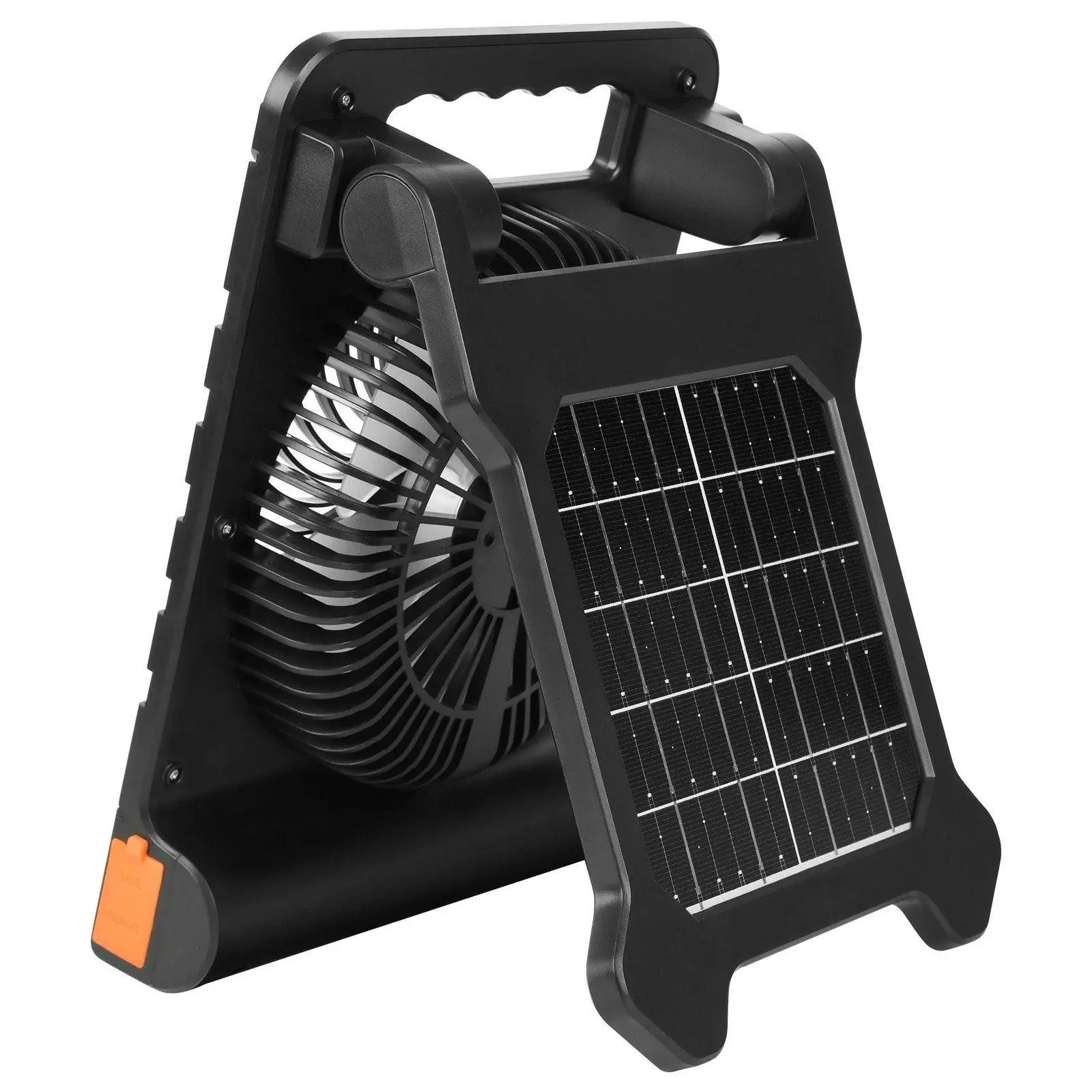 

10000mAh 7in 4W Solar Fan and Light Combo, 4 Speeds, Tilt + Oscillation, Flashlight for Night Use