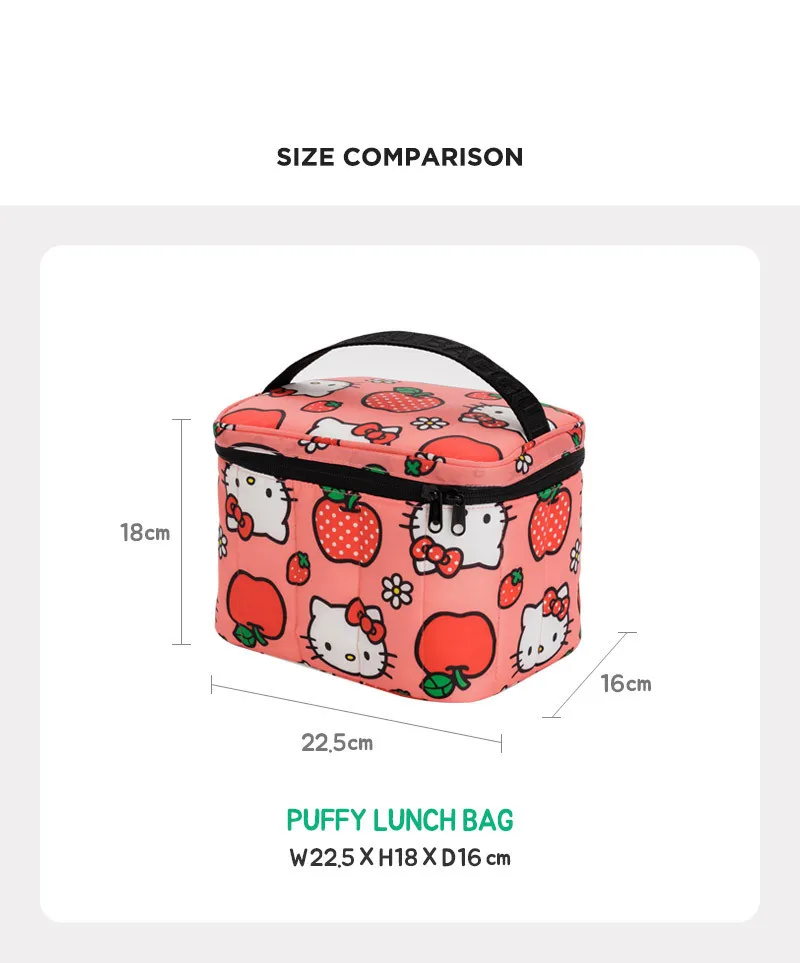 Cute Sanrio's Hello Kitty Insulated Bag Kawaii Large Capacity Storage Bag Handbag Ins Korean Cartoon Anime Friend Birthday Gift view 6