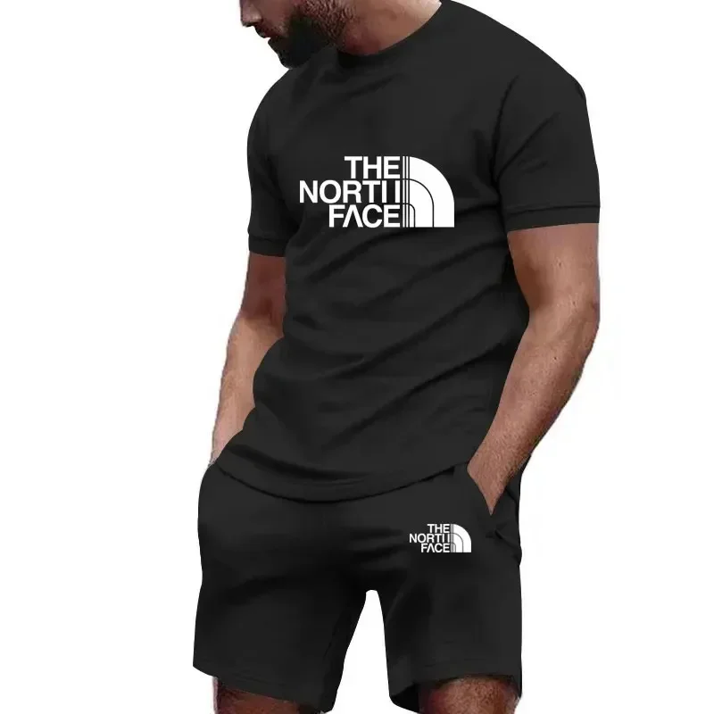 

Men's casual sportswear set Quick-drying sportswear short-sleeved T-shirt + shorts 2-piece set 2025 trendy men's fitness fashion