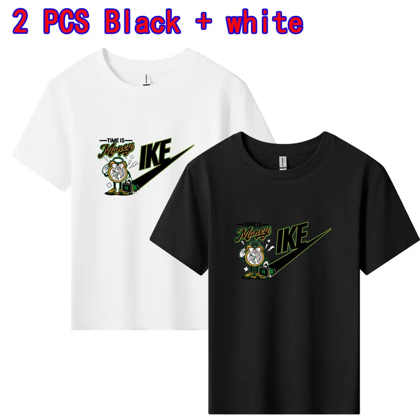 

Cute IKE Letter Print T shirts Summer Costume Children's Casual Fashion Short Sleeve T 2PCSops Boys Girls Kids Tee 3-7 Years Old