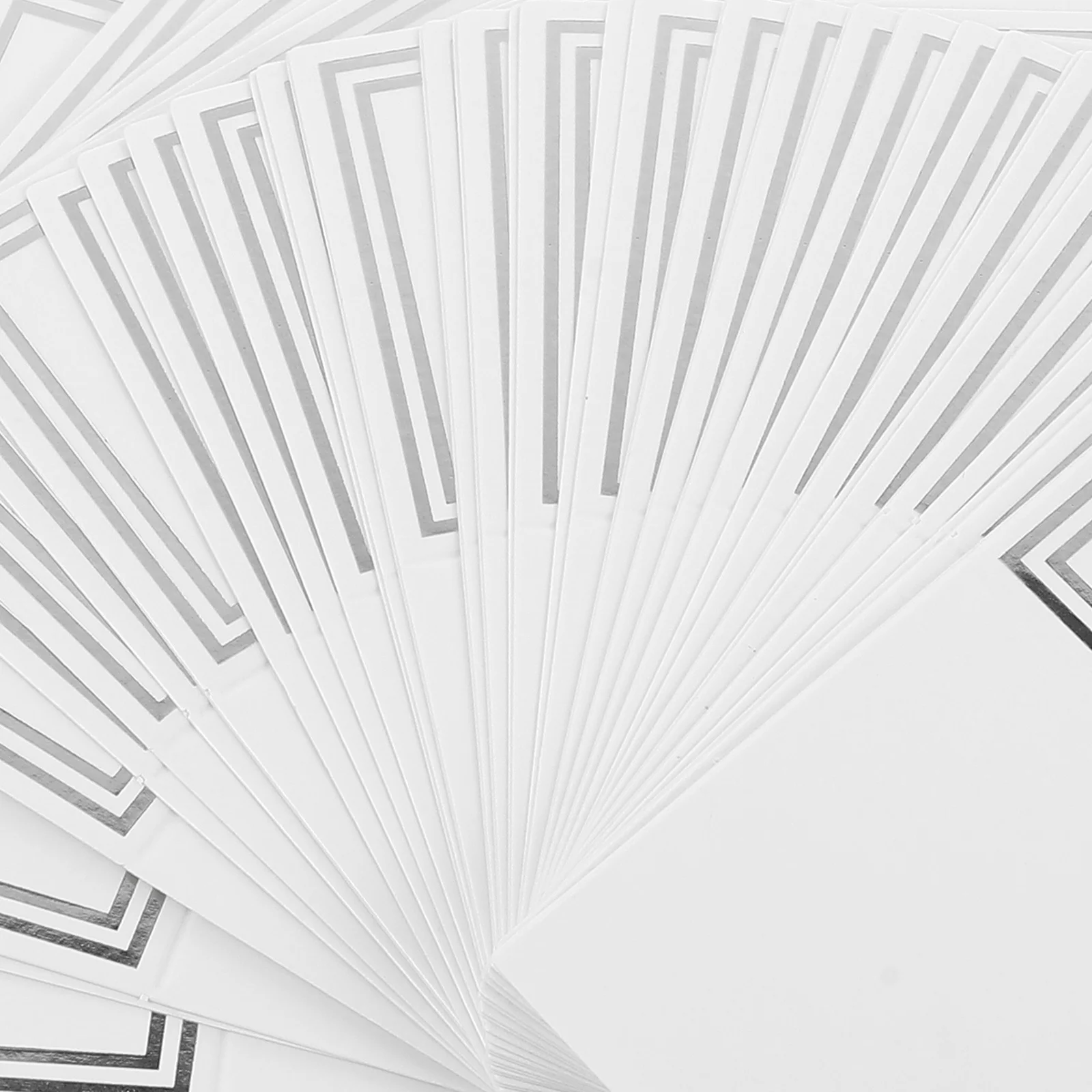 

50pcs Double-Frame Silver Foil Tent Place Cards Smooth Surface For Wedding Party Table Number Name Card Display Banquet Guest