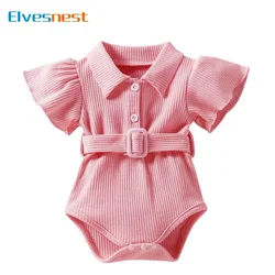 Fashion Solid Color Newborn Clothes Girls Bodysuits Summer Baby Girl Clothes Cotton Short Sleeve Infant Clothing 3-24 Months