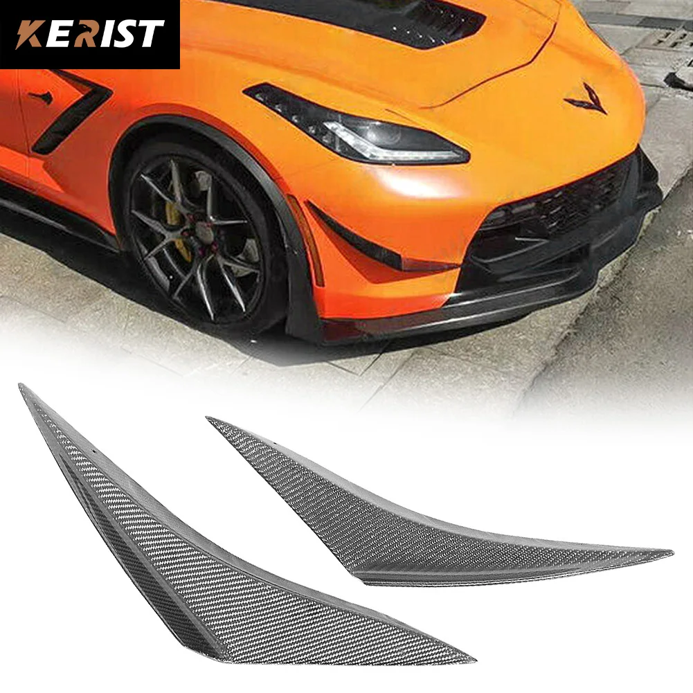 Carbon Fiber Front Bumper Side Canards Splitter Spoiler for Corvette c7 2014-2019 Car Styling